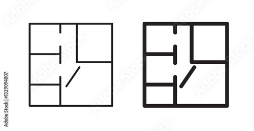 Floor plan line icon vector set.