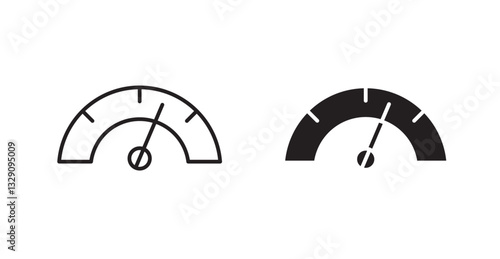 Gauge line icon vector set.