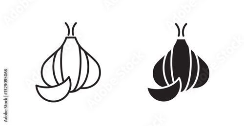 Garlic line icon vector set.