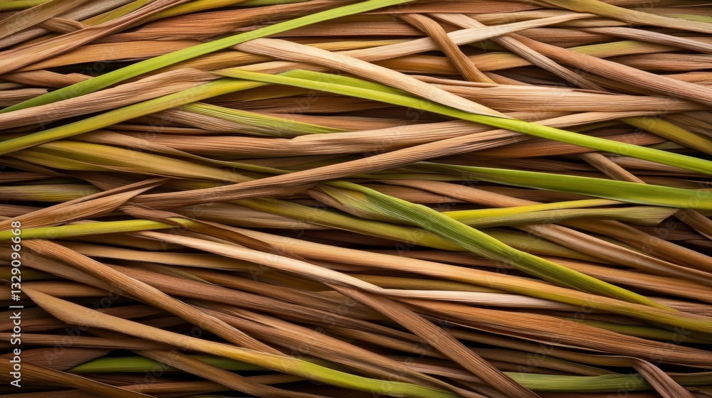 Closeup of vibrant green and brown corn stalks in field of agriculture Closeup of vibrant green and brown corn stalks in field of agriculture