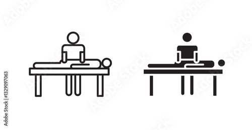 Massage line icon vector set.