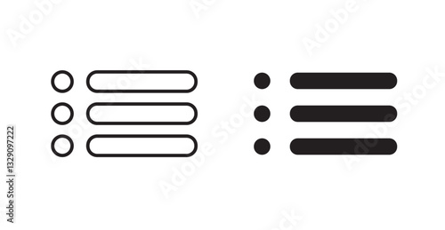 Menu list button line icon vector set.