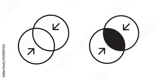 Merge line icon vector set.