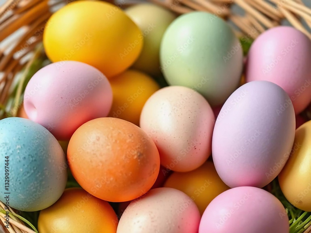 Easter eggs in a basket Easter eggs in a basket
