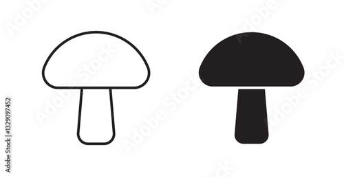 Mushroom line icon vector set.
