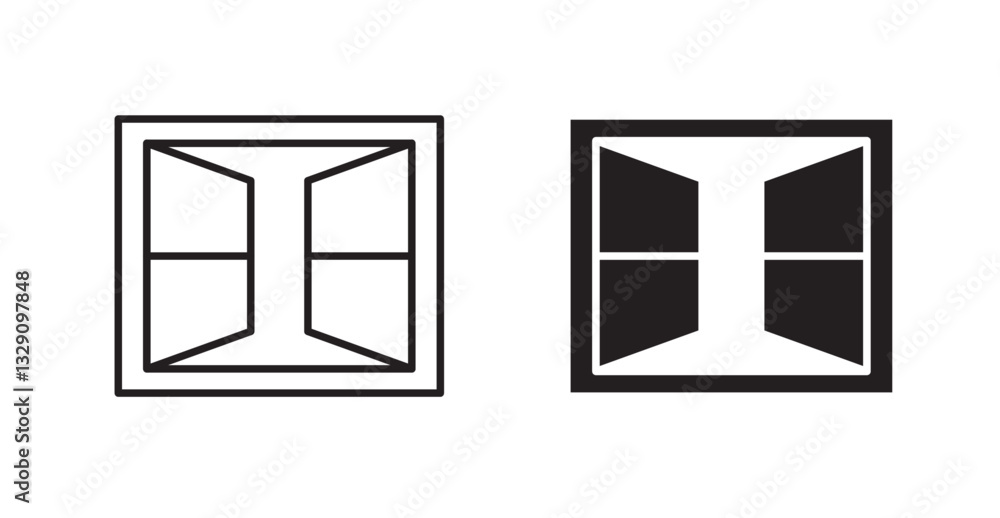 Open window line icon vector set. Open window line icon vector set.