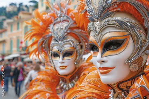 Fototapeta Naklejka Na Ścianę i Meble -  Venetian Carnival: centuries-old traditions and vibrant costumes in the city streets