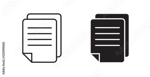 Paste line icon vector set.