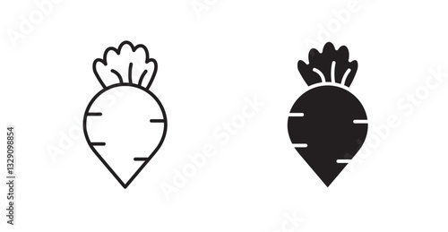 Radish line icon vector set.