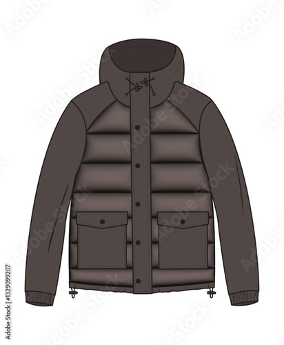 Puffer winter jacket vector art work