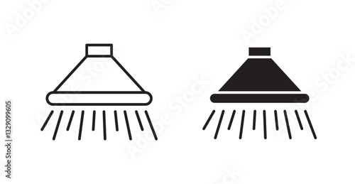 Shower down line icon vector set.