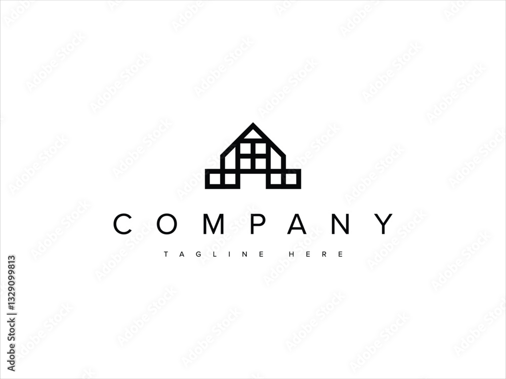 Fototapeta premium creative house line logo design