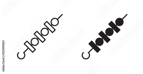 Skewer line icon vector set.