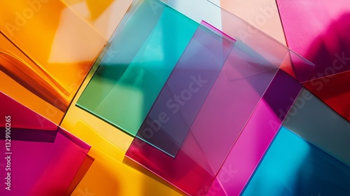 A flat lay of transparent acetate sheets in colorful tones overlapping artistically. picture