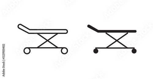 Stretcher line icon vector set.