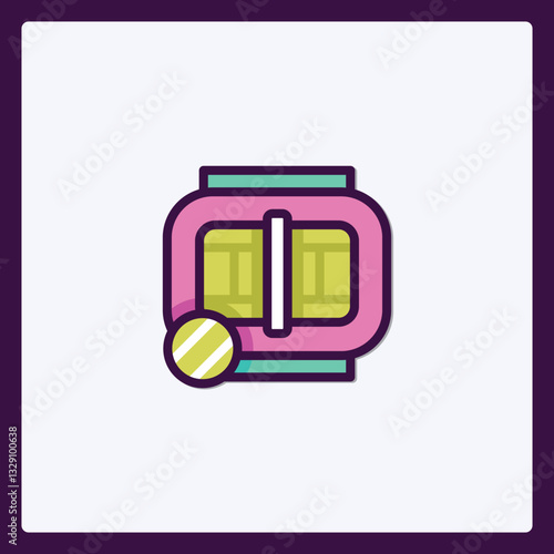 Stylized protein powder container vector icon in vibrant color scheme