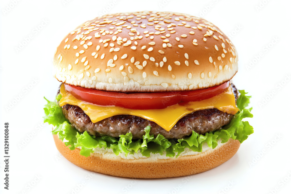 Classic Hamburger Isolated on White Background Classic Hamburger Isolated on White Background