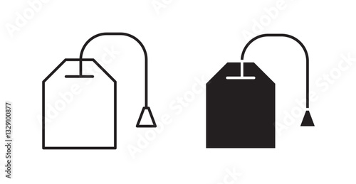 Tea bag line icon vector set.