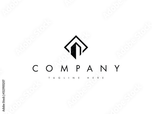 minimal creative building office silhouette logo design