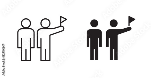 Tour guide people line icon vector set.