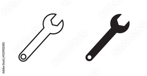 Wrench line icon vector set.