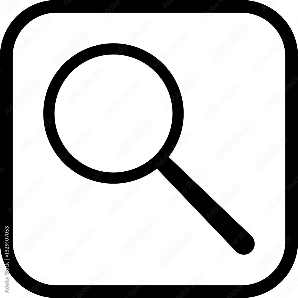 Search icon. Magnifying glass, loupe or magnifier sign Search icon. Magnifying glass, loupe or magnifier sign