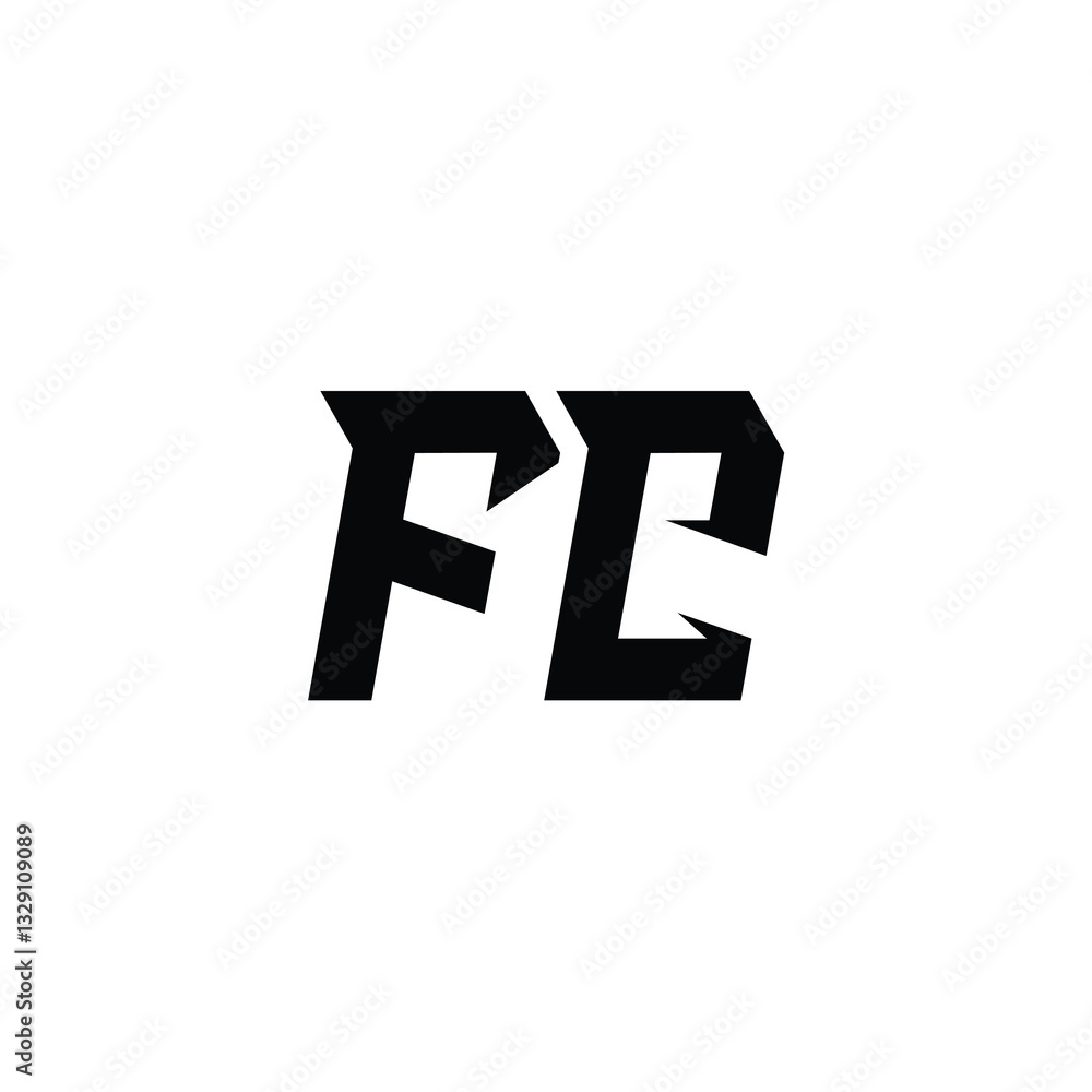 Obraz premium FC monogram logo design letter text name symbol monochrome logotype alphabet character simple logo