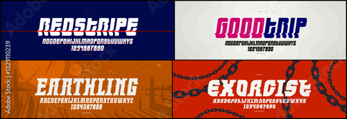 Bold and elegant vector fonts set, beautiful massive letters alphabets, thick typeface collection, perfect for logo creation, heavy and beautiful letters set.