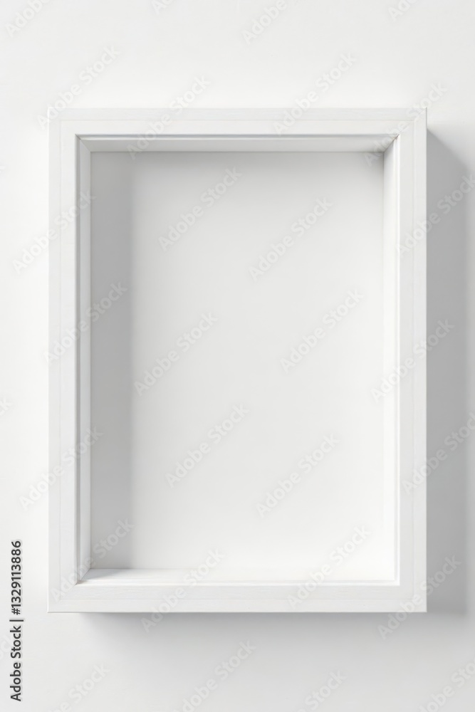 Thick, bright white square frame isolated on seamless white , blank, seamless, modern Thick, bright white square frame isolated on seamless white , blank, seamless, modern