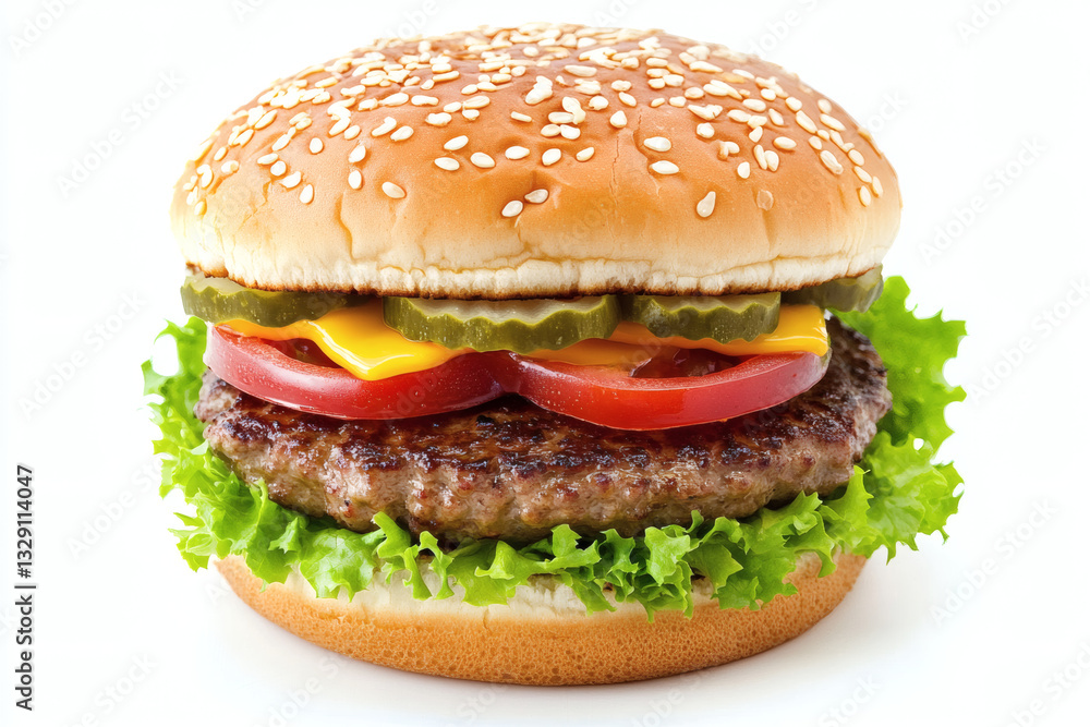 Classic Hamburger Isolated on White Background Classic Hamburger Isolated on White Background