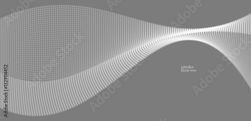 Abstract vector smoke background, wave of flowing circles particles, grey abstract illustration, smooth and soft design, relaxing image.