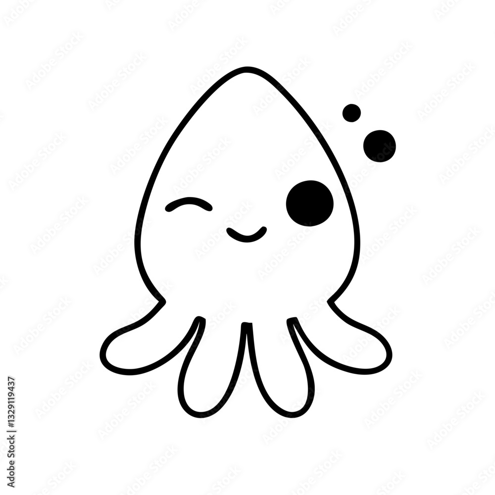 Kawaii Underwater Animals Minimal Vector Icon Kawaii Underwater Animals Minimal Vector Icon