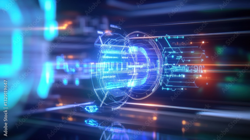 Futuristic technology visualization digital environment motion graphics virtual space abstract viewpoint advanced concepts