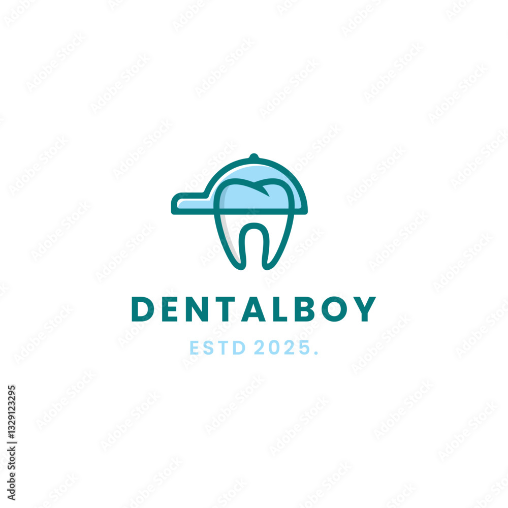 Naklejka premium Kids Dental logo Vector, Boys Dental Logo With Hat Icon Symbol, Good For Dental Clinic Logo sign