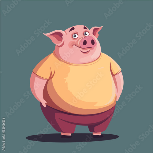 Illustration of a man with a pig's head.
