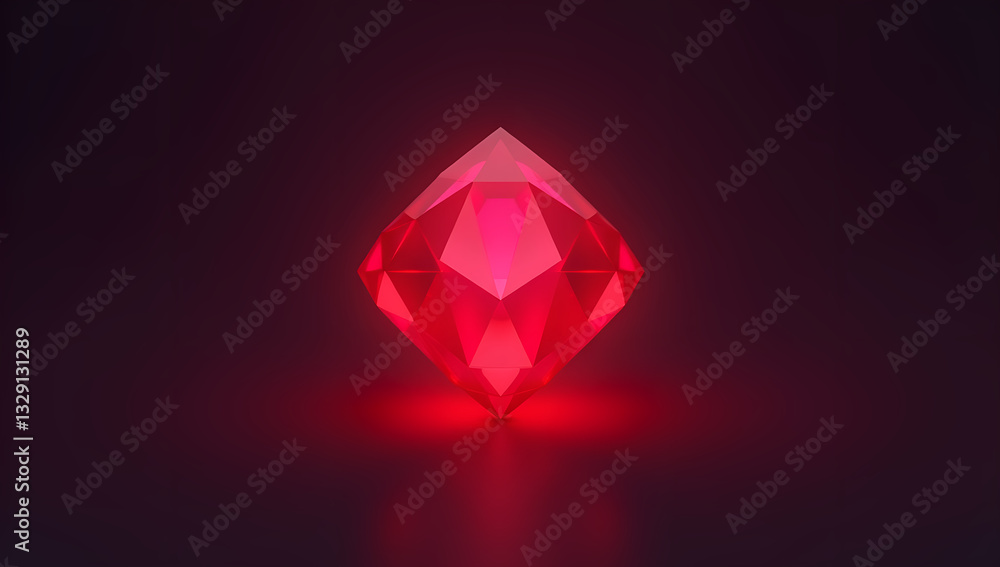 Deep Red Crystal with Magical Illumination Deep Red Crystal with Magical Illumination