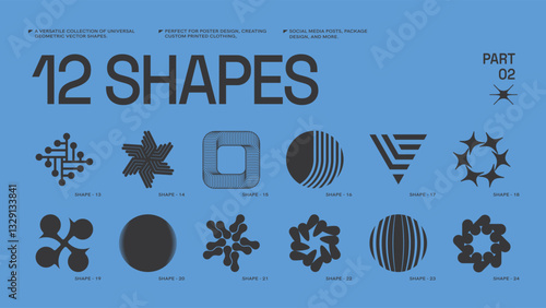 Universal trendy geometric shapes set , bright bold elements composition. Design forms perfect for poster designs, custom-printed clothing, fashion, social media templates