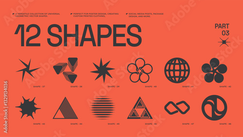 Universal trendy geometric shapes set , bright bold elements composition. Design forms perfect for poster designs, custom-printed clothing, fashion, social media templates