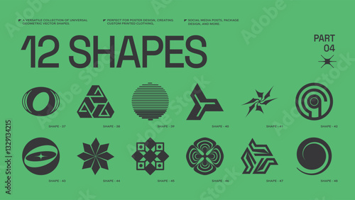 Universal trendy geometric shapes set , bright bold elements composition. Design forms perfect for poster designs, custom-printed clothing, fashion, social media templates