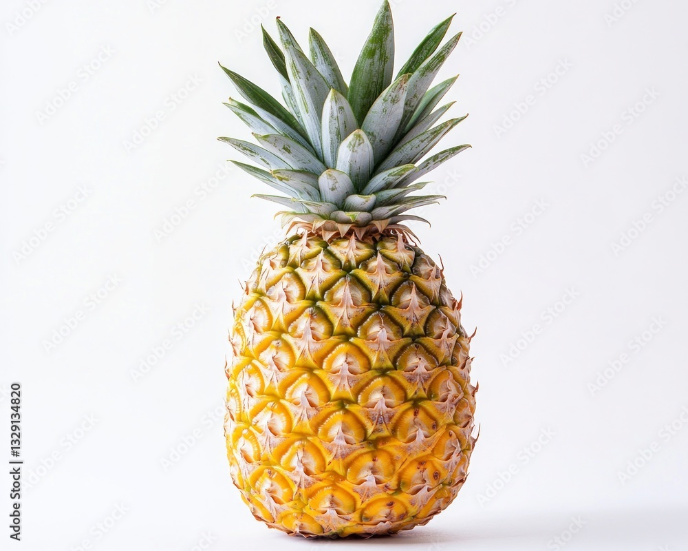 Fresh Pineapple on White Background Ready to Eat Tropical Fruit Fresh Pineapple on White Background Ready to Eat Tropical Fruit