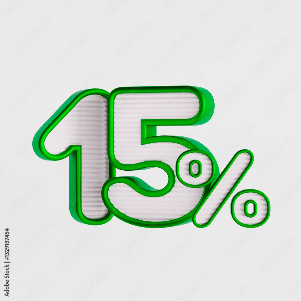 3D illustration discount number for purchases with discounts of 15 percent. 15% 3D illustration discount number for purchases with discounts of 15 percent. 15%