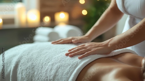 Wallpaper Mural Relaxing Massage Therapy Session in a Serene Spa Room with Professional Therapist Enhancing Comfort and Well-being through Soothing Touch Torontodigital.ca