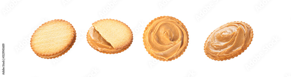 Delicious peanut butter cookies on a white background Delicious peanut butter cookies on a white background