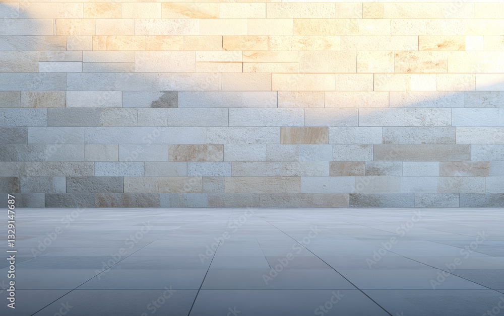 Fototapeta premium Stylish modern stone wall showcasing natural textures and subtle light reflections