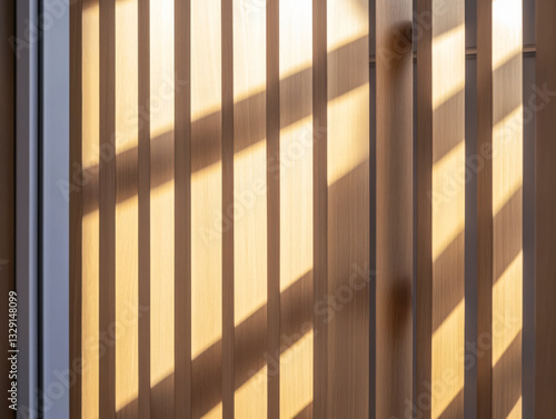 Wallpaper Mural Natural light creates abstract patterns on wooden panels during morning hours Torontodigital.ca