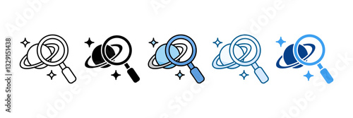 Space Anomaly Icon Set Multiple Style Collection