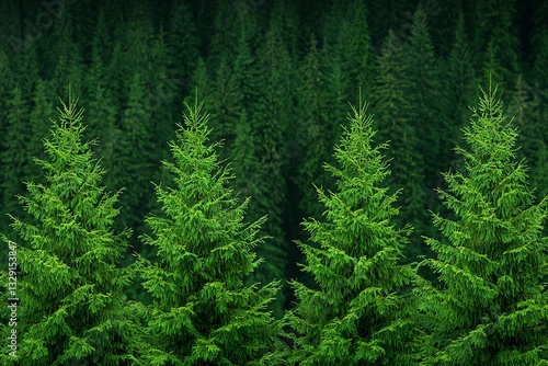 Wallpaper Mural Green Fir Trees Forming a Dense Forest Background During the Daytime Torontodigital.ca
