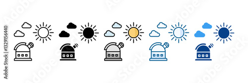 Solar Observatory Icon Set Multiple Style Collection