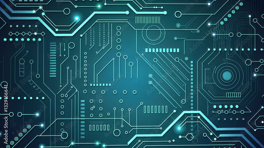Futuristic and technology background concept, Abstract circuit board design with glowing lines Futuristic and technology background concept, Abstract circuit board design with glowing lines
