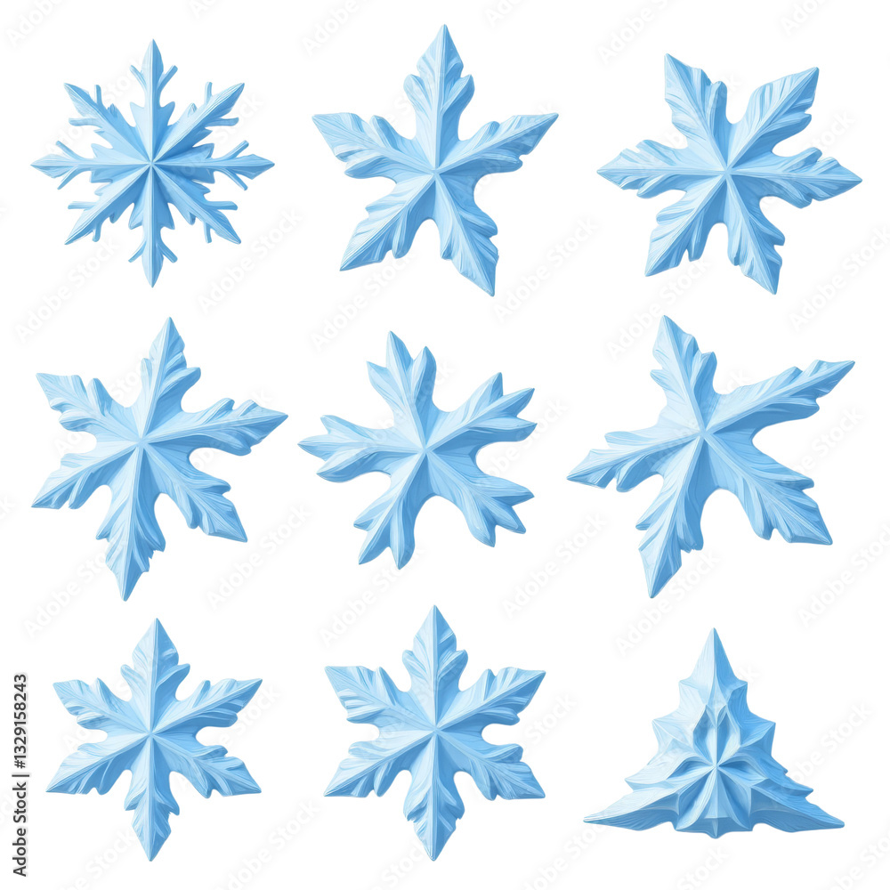 Collection of Blue Snowflake Cliparts with Transparent Background Collection of Blue Snowflake Cliparts with Transparent Background